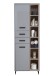 Hochschrank >Tunis< 2 Türen, 2 Schübe, grau matt / sonoma eiche - 65x185x38cm (BxHxT)