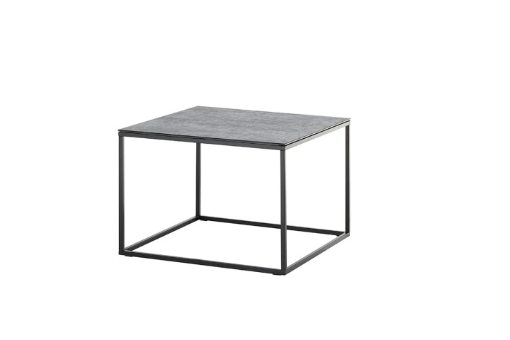 Couchtisch >FARGO< in grau / schwarz, Metall / Glas - 60x45x60cm (BxHxT)