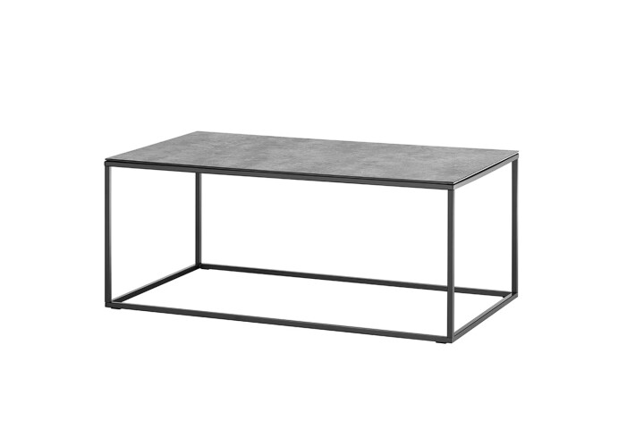 Couchtisch >FARGO< in grau / schwarz, Metall / Glas - 110x45x60cm (BxHxT)