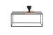 Couchtisch >FARGO< in grau / schwarz, Metall / Glas - 110x45x60cm (BxHxT)