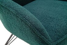 Schaukelstuhl >HOPKINS < in olive, Polyester/ Metall/ Buche - 69x91x80cm (BxHxT)