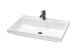 Waschbeckenunterschrank >Memphis< Grau / Artisan Eiche Dekor - 110x54x53cm (BxHxT)