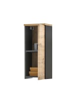 Hängeschrank >Memphis< Grau / Artisan Eiche Dekor - 30x70x23cm (BxHxT)