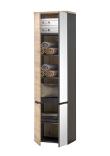Hängeschrank >Memphis< Grau / Artisan Eiche Dekor - 50x176x31cm (BxHxT)