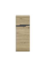 Badkommode >Memphis< Grau / Artisan Eiche Dekor - 30x74x31cm (BxHxT)