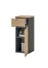 Badkommode >Memphis< Grau / Artisan Eiche Dekor - 30x74x31cm (BxHxT)