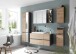 Badkommode >Memphis< Grau / Artisan Eiche Dekor - 30x74x31cm (BxHxT)