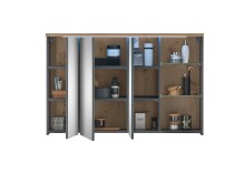 Badezimmer-Set >Memphis< (2-tlg. ) Grau / Artisan Eiche Dekor - 110x176x53 (BxHxT)