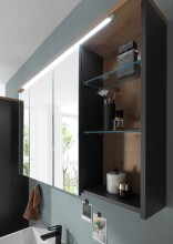 Badezimmer-Set >Memphis< (2-tlg. ) Grau / Artisan Eiche Dekor - 110x176x53 (BxHxT)