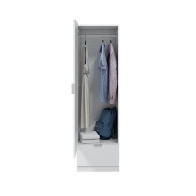 Kleiderschrank >GARONA< 1 Tür, 1 Schublade, in Weiß - 50x170x51 (BxHxT)