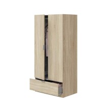 Kleiderschrank >GARONA< 2 Türen, 1 Schublade, in Canadian Eiche Dekor - 80x170x51 (BxHxT)