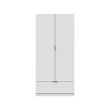 Kleiderschrank >GARONA< 2 Türen, 1 Schublade, in Weiß - 80x170x51 (BxHxT)