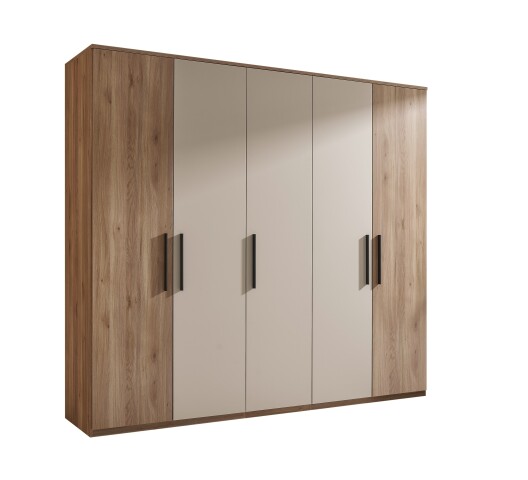 Drehtürenschrank >Danao< 5 Türen, Mauvella Oak / Kashmir - 250,8x227,7x60 (BxHxT)