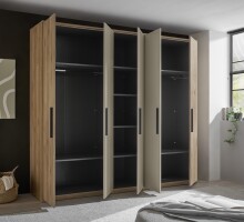 Drehtürenschrank >Danao< 5 Türen, Mauvella Oak / Kashmir - 250,8x227,7x60 (BxHxT)