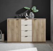 Sideboard >Danao< in Mauvella Oak / Kashmir, Dekor - 140x89,5x38cm (BxHxT)