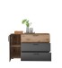 Sideboard >Daria< 1 Tür, 3 Schübe, Viking Oak Dekor / Graphit - 125x82,6x40cm (BxHxT)