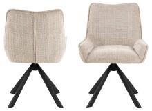 Schalenstuhl >Eddie< (2er-Set) drehbar, Bezug beige, Spidergestell - 59x81x56 (BxHxT)