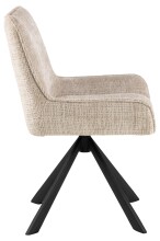 Schalenstuhl >Eddie< (2er-Set) drehbar, Bezug beige, Spidergestell - 59x81x56 (BxHxT)