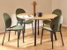 Essgruppe >Cadiz< (5-teilig) waldgrün Eiche Dekor - 75x120 (HxD)