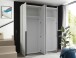 Drehtürenschrank >Kevo< 4 Türen, 2 Stangen, 2 Böden, Weiß, Dekor - 180x225x52cm (BxHxT)