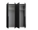 Drehtürenschrank >Kevo< 4 Türen, 2 Stangen, 2 Böden, Graphit, Dekor - 180x225x52cm (BxHxT)