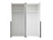 Drehtürenschrank >Kevo<  4 Türen, 2 Böden, Weiß / Spiegel, Dekor - 180x225x52cm (BxHxT)