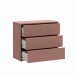 Schubkastenkommode >ALICE SPRINGS< 3 Schübe, push to open, terrakottafarbig - 94,8x83,1x41,5 (BxHxT)