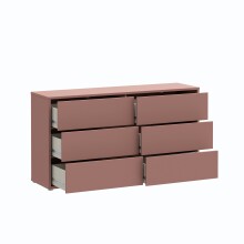 Sideboard >ALICE SPRINGS< 6 Schübe, push to open, terrakottafarbig - 154,5x83,1x41,5cm (BxHxT)