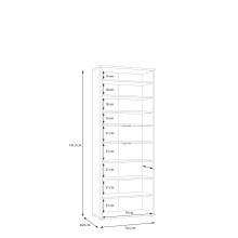 Schuhschrank >ALICE SPRINGS< 4 Türen, push to open, sandfarbig - 74,5x191,9x34,9cm (BxHxT)