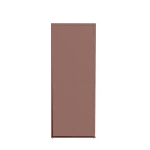 Schuhschrank >ALICE SPRINGS< 4 türen, push to open, terrakottafarbig - 74,5x191,9x34,9cm (BxHxT)