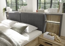 Schlafzimmer-Set >Daria< (3-teilig) Kleiderschrank, Bett, Kommode, Viking Oak Dekor / graphit