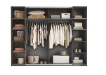 Schlafzimmer-Set >Daria< (3-teilig) Kleiderschrank, Bett, Kommode, Viking Oak Dekor / graphit