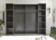 Schlafzimmer-Set >Daria< (3-teilig) Kleiderschrank, Passepartout , Bett, Viking Oak / Graphit