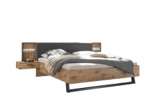 Schlafzimmer-Set >Daria< (2-teilig) Kleiderschrank, Bett, Viking Oak Dekor / Graphit