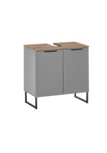 Badezimmer-Set >Denver< (4-tlg.) in grau / Evoke Eiche Dekor - 200x195x35 (BxHxT)