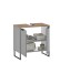 Badezimmer-Set >Denver< (3-tlg.) in grau matt / Evoke Eiche Dekor - 140x195x35 (BxHxT)
