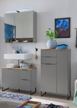 Badezimmer-Set >Denver< (3-tlg.) in grau matt /...