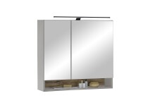 Badezimmer-Set >Denver< (3-tlg.) in grau matt / Evoke Eiche Dekor - 160x195x35 (BxHxT)