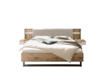 Schlafzimmer-Set >Daria< (3-teilig) Kleiderschrank, Doppelbett, Kommode,  Viking Oak / weiss