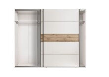 Schlafzimmer-Set >Daria< (2-teilig) Kleiderschrank mit Spiegel, Doppelbett, Viking Oak / weiss