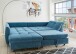 Polsterecke >Allin< Schlaffunktion, 6 Kissen, Bezug denim / silber - 250x66x190 (BxHxT)