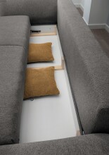 Schlafsofa >Phedra< in 9754 Corto grau-braun, Mikrofaser - 242x91x131cm (BxHxT)