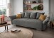 Schlafsofa >Phedra< in 9754 Corto grau-braun, Mikrofaser - 242x91x131cm (BxHxT)