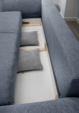 Schlafsofa >Phedra< in 9754 Corto grau-braun, Mikrofaser / Stoff - 242x90x131cm (BxHxT)