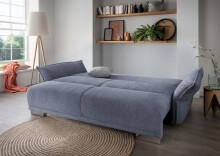 Schlafsofa >Phedra< in 9754 Corto grau-braun, Mikrofaser / Stoff - 242x90x131cm (BxHxT)