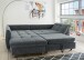 Polsterecke >Allin< Schlaffunktion, 6 Kissen, Bezug anthrazit/denim - 250x66x190 (BxHxT)