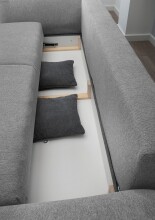 Schlafsofa >Phedra< in 9752 Corto silber, Mikrofaser/Stoff - 242x90x131 (BxHxT)