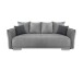 Schlafsofa >Phedra< in 9752 Corto silber, Mikrofaser/Stoff - 242x90x131 (BxHxT)