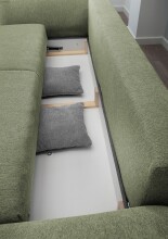 Schlafsofa >Phedra< in 9757 Corto grün, Mikrofaser/Stoff - 242x90x131cm (BxHxT)
