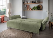 Schlafsofa >Phedra< in 9757 Corto grün, Mikrofaser/Stoff - 242x90x131cm (BxHxT)